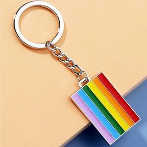LGBT Rainbow Striped Geometric Charm Keychain 🏳️‍🌈